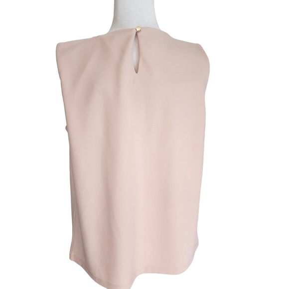 NEW Calvin Klein Embellished Pleated Collar Sleeveless Shell Blouse - Picture 6 of 10